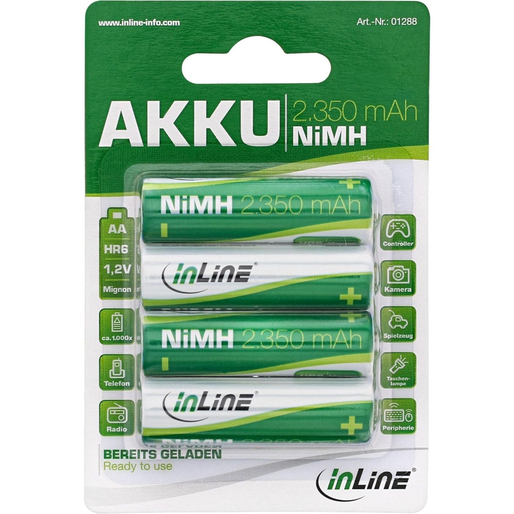 Accus AA /LR06 /Ni-mh 2350mAh - Pack de 4