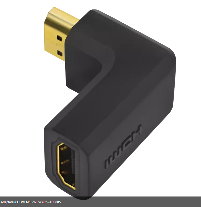 Adaptateur HDMI M/F coudé 90° - AH0005