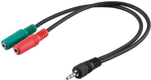 Adaptateur Jack 3,5mm 4 points M vers 2 Jack 3,5mm 3 points F st
