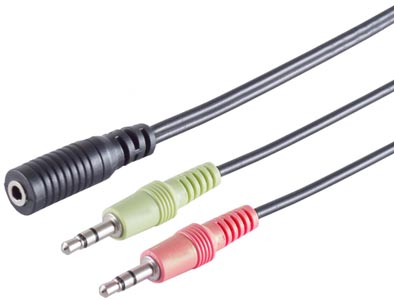 Adaptateur Jack 3,5mm 4 points F vers 2 Jack 3,5mm 3 points M st