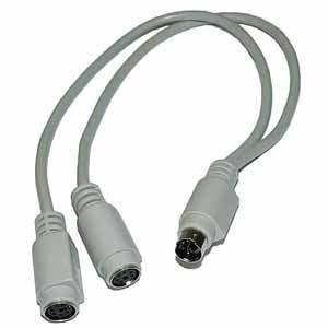 Adaptateur PS2 MiniDin6M/2 x MiniDin6F - 0,30 m