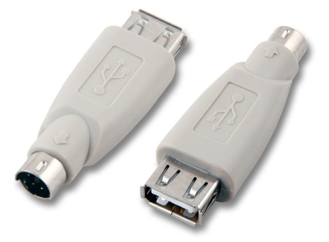 [1101698] Adaptateur USB A femelle / PS2 MiniDin 6 mâle monobloc