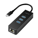 Convertisseur USB-C 3.1 / RJ45 Gigabit + Hub 3 ports USB3.0 - UA0283