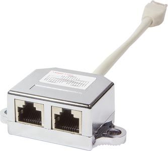 Adaptateur RJ45 en T Cat5e M/F/F