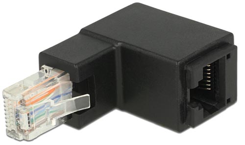 Adaptateur coudé RJ45 Cat6 M/F UTP