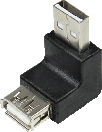 Adaptateur USB2.0 A vers A M/F coudé 90° - AU0025