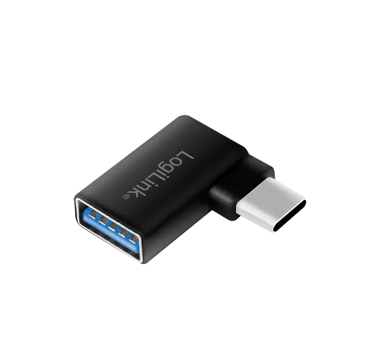 Adaptateur USB3.2 Type-C M coudé vers USB3.0 Type A F monobloc - AU0055