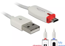 Cordon USB2.0 A vers Micro USB 1,00m, avec témoin de charge