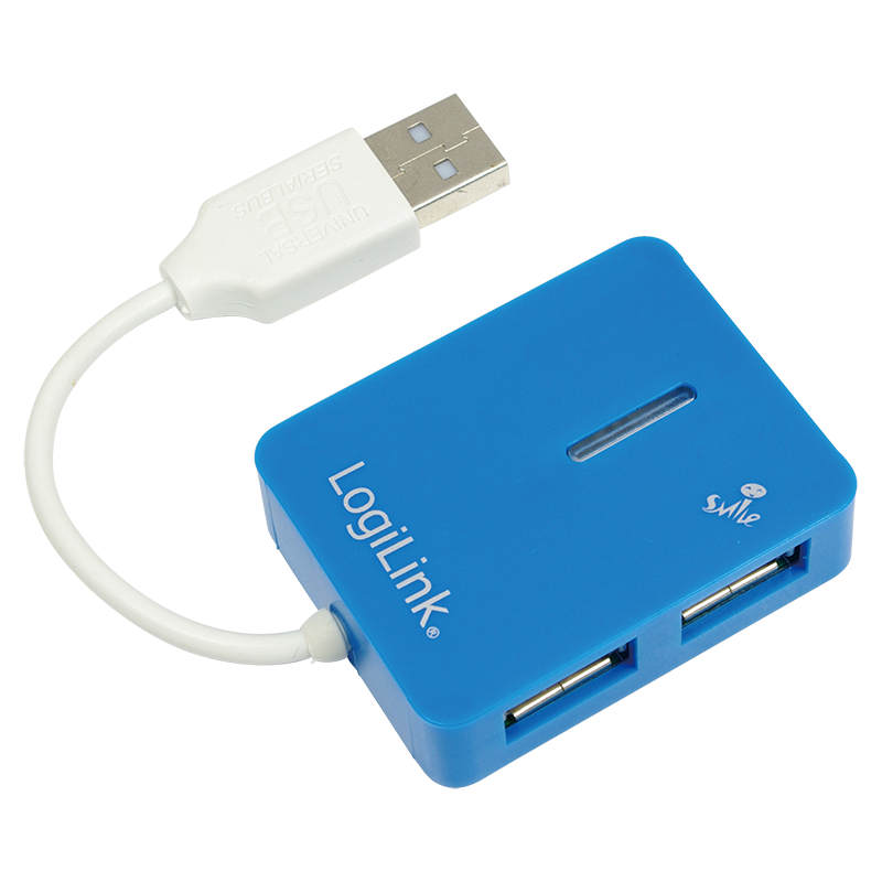 [1207308] Mini Hub USB2.0, 4 ports auto-alimenté Bleu - UA0136