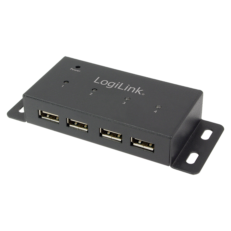 [1207310] Hub industriel USB2.0 4 ports + alim - UA0141A