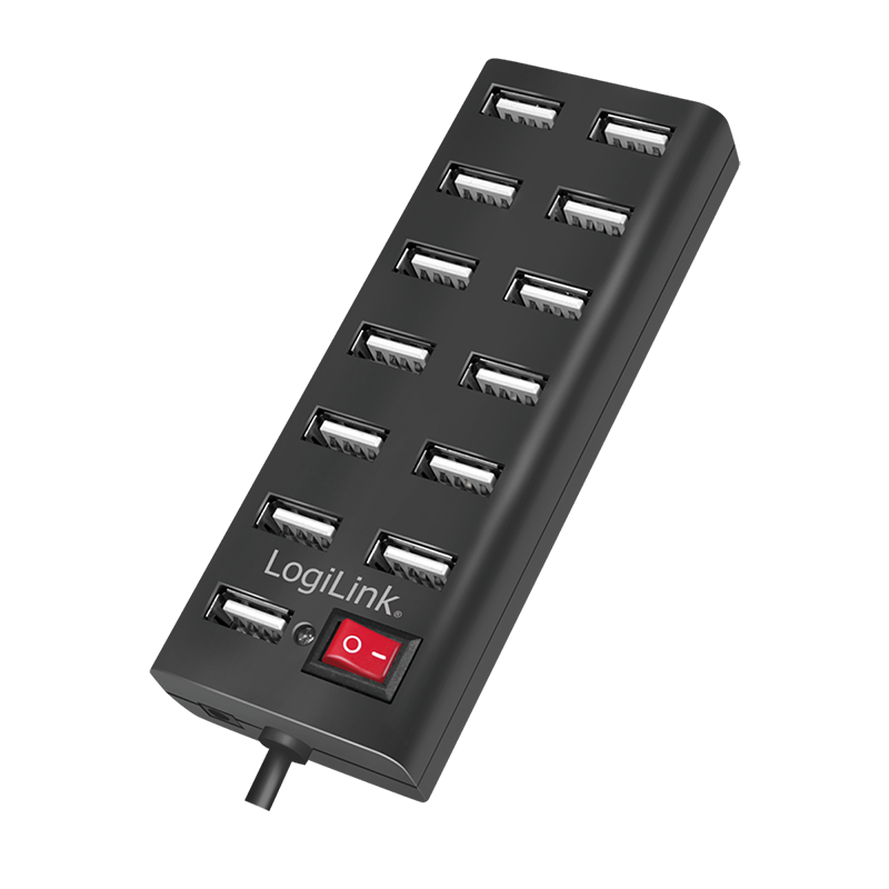 [1207311] Hub USB2.0, 13 ports + switch on/off avec alim.