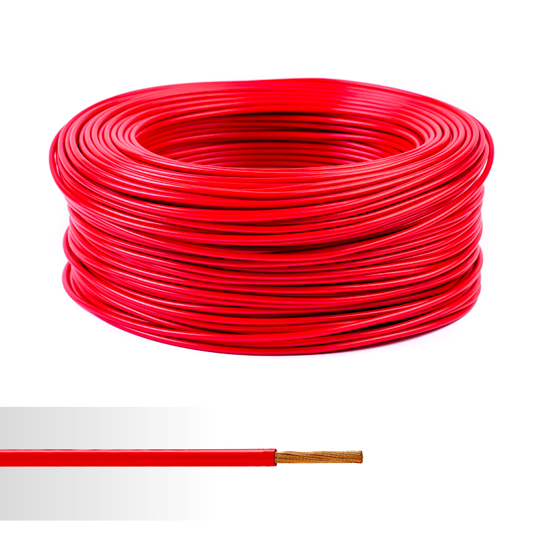 Fil TH 10mm2-Rouge-Plasticable TH-Rouleau