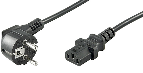 Cordon secteur C13 Noir droit 1,80m 