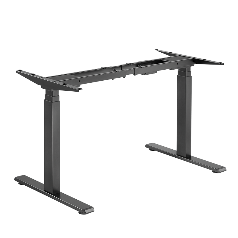 Pied de bureau réglable électriquement, pieds télescopiques triples, 2 moteurs, noir 