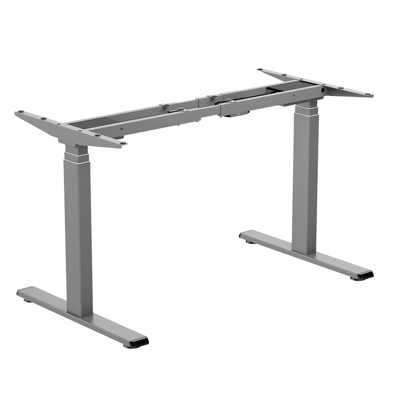 [1851008] Pied de bureau réglable électriquement, pieds télescopiques triples, 2 moteurs, gris 