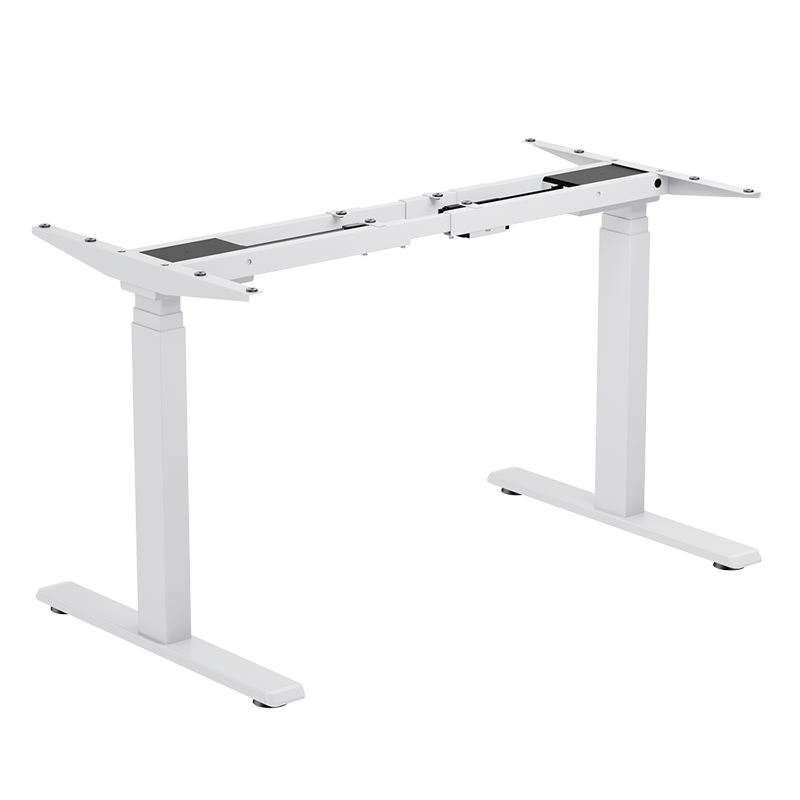 Pied de bureau réglable électriquement, pieds télescopiques triples, 2 moteurs, blanc 