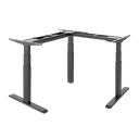 Structure de bureau assis-debout à réglage électrique, 3 moteurs, forme en L à 90° 