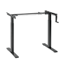 Structure de bureau assis-debout à réglage manuel, pieds télescopiques en 2 parties, noir 