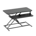 Convertisseur de bureau assis/debout avec plateau pour clavier, jusqu'à 15 kg, réglable, noir 
