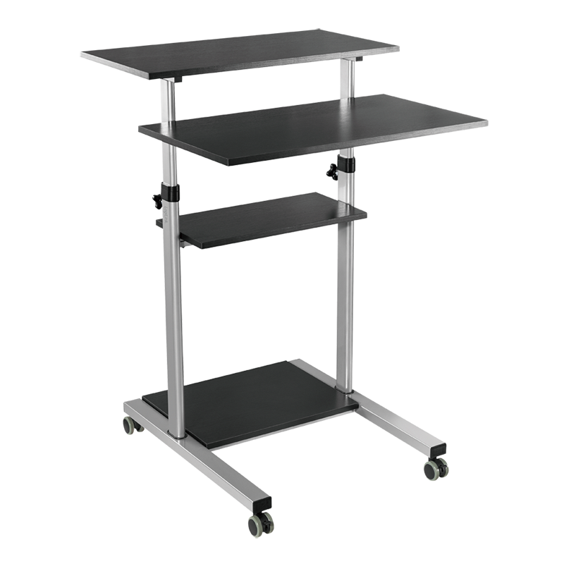 Poste de travail assis-debout, réglable en hauteur, mobile, 60 kg max. 