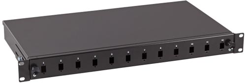 Tiroir optique 19" pour 12 SC simplex / 12 LC duplex - Noir 