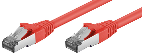Cordon blindé RJ45 CAT.6a S-STP LSOH 1,00m Rouge
