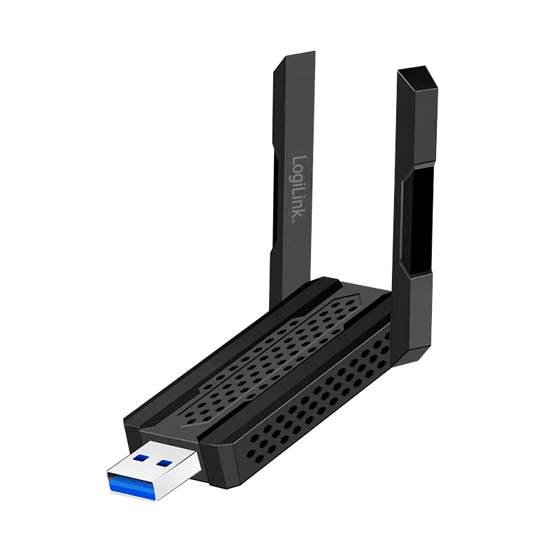 Adaptateur USB Wi-Fi 6E 5,8 GHz, jusqu'à 1201 Mbit/s, antennes 4 dBi, fonction hotspot, noir