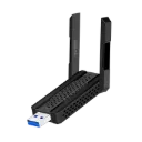 Adaptateur USB Wi-Fi 6E 5,8 GHz, jusqu'à 1201 Mbit/s, antennes 4 dBi, fonction hotspot, noir