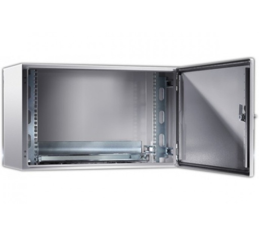 [1500102] Coffret mural fixe étanche 19" 16U profondeur 350 mm gris