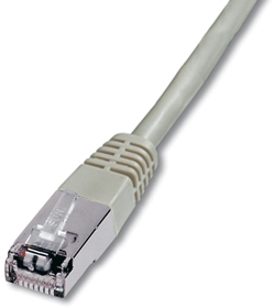 [1201002] Cordon blindé RJ45 CAT.5e FTP 1,00m gris