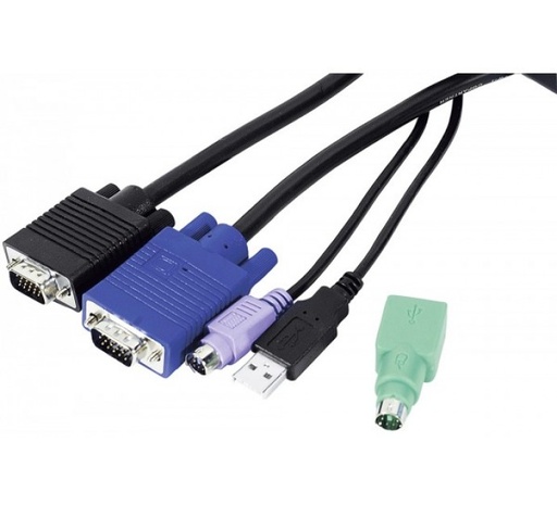 [1109116] Cordon KVM combiné Type E3 Mixte USB+PS/2 - 3,00m