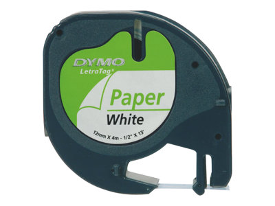 [1407502] Ruban dymo S0721510 letratag 12X4M noir sur blanc
