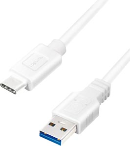 [1207000] Cordon USB3.2 Type-A M vers USB-C M 0,15m blanc