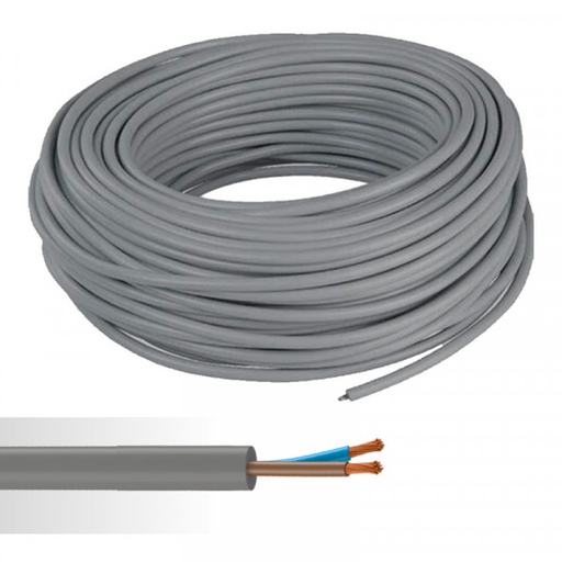 [1880025] Câble VGV  2×1.5mm2 Rouleaux (100) Gris