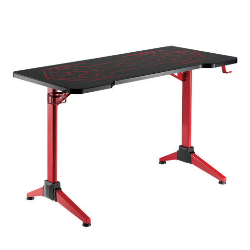 [1851021] Bureau Gamer avec éclairage RVB, motif géo-nid d'abeille 