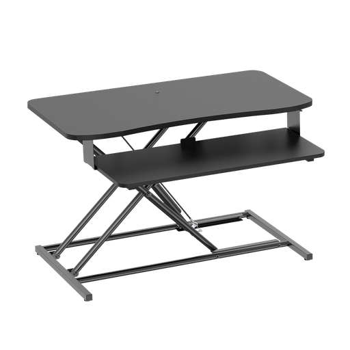 [1851026] Convertisseur de bureau assis/debout avec plateau pour clavier, jusqu'à 15 kg, réglable, noir 